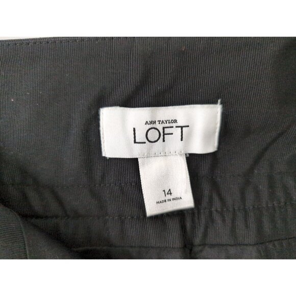 Ann Taylor LOFT Tweed Mini Skirt Womens 14 Black White Wool Blend Office Career - Picture 5 of 7